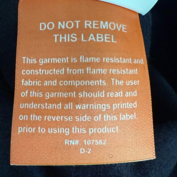 National Safety Apparel Fire/Heat Resistant Navy Wool Welding Coat Snap Men's XL - Picture 7 of 8